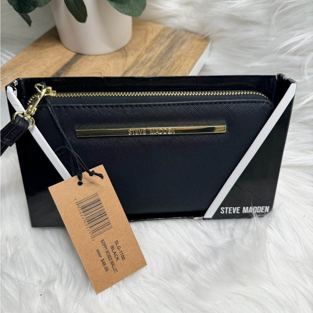 NIB Steve Madden Black Wristlet/wallet/clutch - Picture 4 of 4